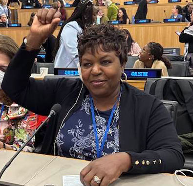 Purity Ruchugo attends the UN for the Commission on Status of Women on International Women's Day in 2025