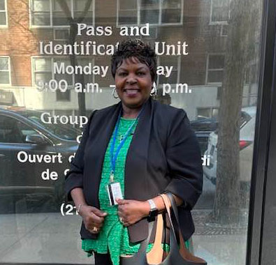 Purity Ruchugo attends the UN for the Commission on Status of Women on International Women's Day in 2025